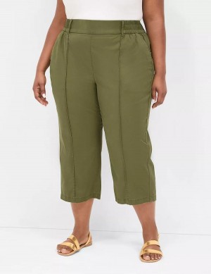 Lane Bryant Pull-On Soft Twill Capri Women Pants Green | EVS5773WV