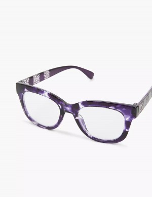 Lane Bryant Purple Animal Print Cateye Reading Women Glasses Purple | NOG1464NX