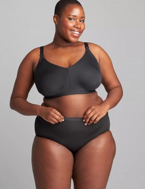 Lane Bryant Seamless Lightly Lined Nursing Women Bralettes Black | WYK6141AI