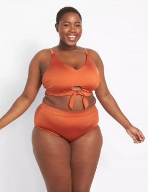 Lane Bryant Shimmer Swim Women Briefs Orange | VTY7498ZR