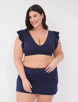 Lane Bryant Side Slit Swim Women Skirts Blue | SGO4197TX