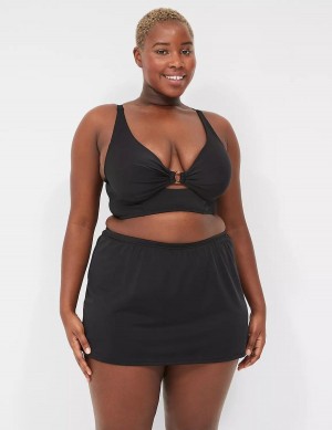 Lane Bryant Side Slit Swim Women Skirts Black | DWY334TU