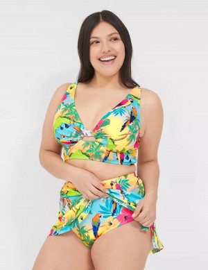 Lane Bryant Side Slit Swim Women Skirts Yellow Multicolor | HXP9066UU