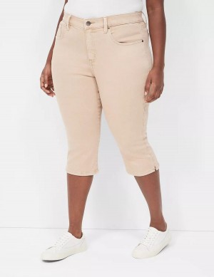 Lane Bryant Signature Fit High-Rise Color Pedal Women Jeans Brown | UER5448ST