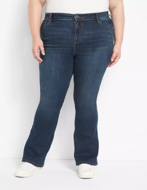 Lane Bryant Straight Fit High-Rise Boot Women Jeans Dark Blue | DVX1438OV