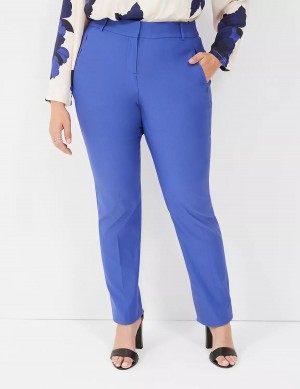 Lane Bryant Straight Leg 4-Season Women Pants Blue | QYI1363VR