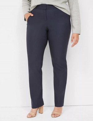 Lane Bryant Straight Leg 4-Season Women Pants Blue | WHM9283OU