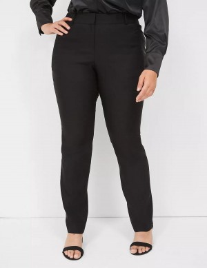 Lane Bryant Straight Leg 4-Season Women Pants Black | YAR8768HQ