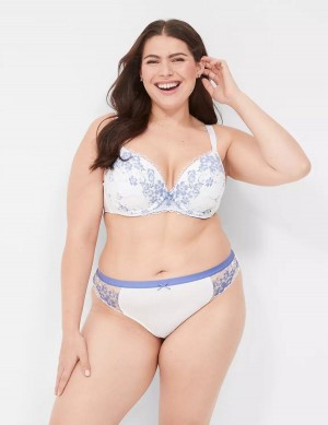 Lane Bryant Stretch Lace Women Thong Panty White | MDT3198UG