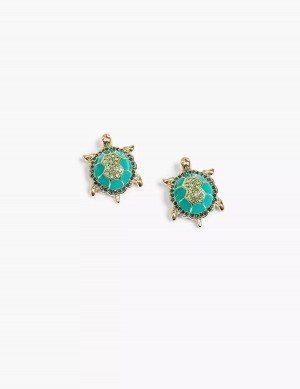 Lane Bryant Summer Whimsy Sea Turtle Women Earrings Gold | AQM7582KX