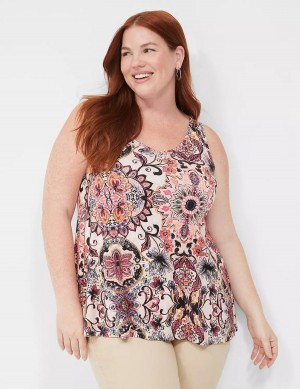 Lane Bryant Swing V-Neck Women Tank Top Multicolor | ZGC1012OL