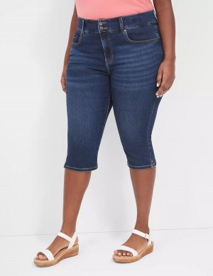 Lane Bryant Tighter Tummy Fit High-Rise Pedal Women Jeans Dark Blue | ENJ1098LI