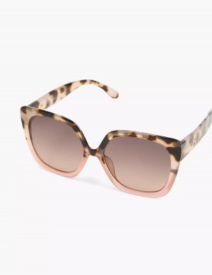 Lane Bryant Tortoiseshell Print & Pink Ombre Large Cateye Women Sunglasses Brown Pink | OYK2773ON