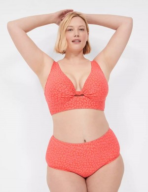 Lane Bryant Underwire Knot-Front Women Bikini Top Coral | CGM8059XB