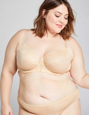 Lane Bryant Unlined with Lace Women Balconette Bra Beige | GDX162HF