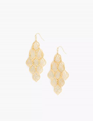 Lane Bryant Zebra Print Chandelier Women Earrings Gold | RHC8490IE