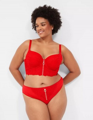 Lane Bryant Zip-Front French Women Briefs Red | LAV2457IE