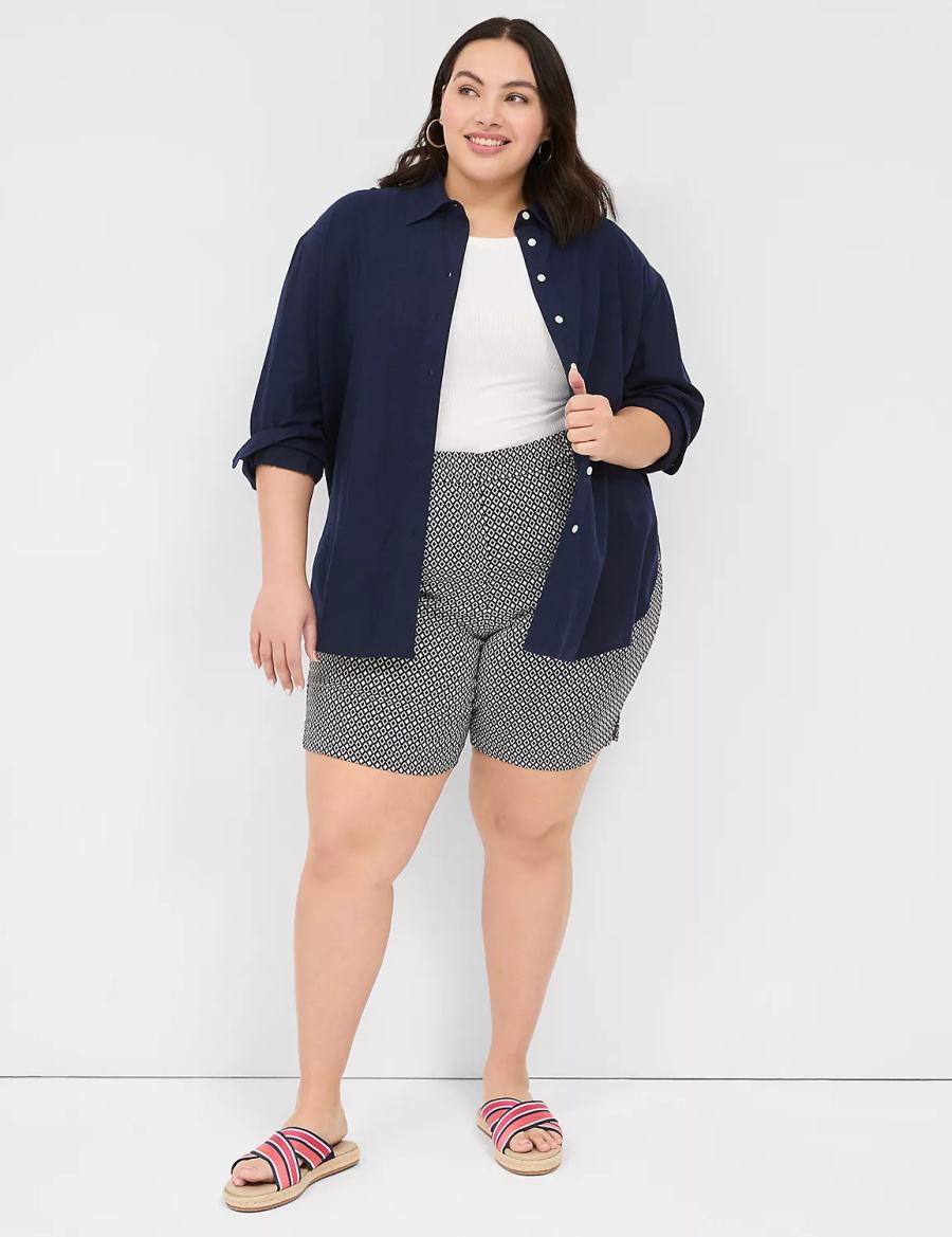 Lane Bryant 4-Season Bermuda Women Shorts Navy | YHB4996AK