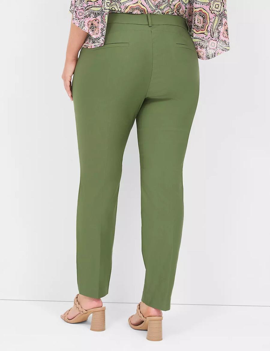 Lane Bryant 4-Season Slim Ankle Women Pants Brown Green | SQC343NY