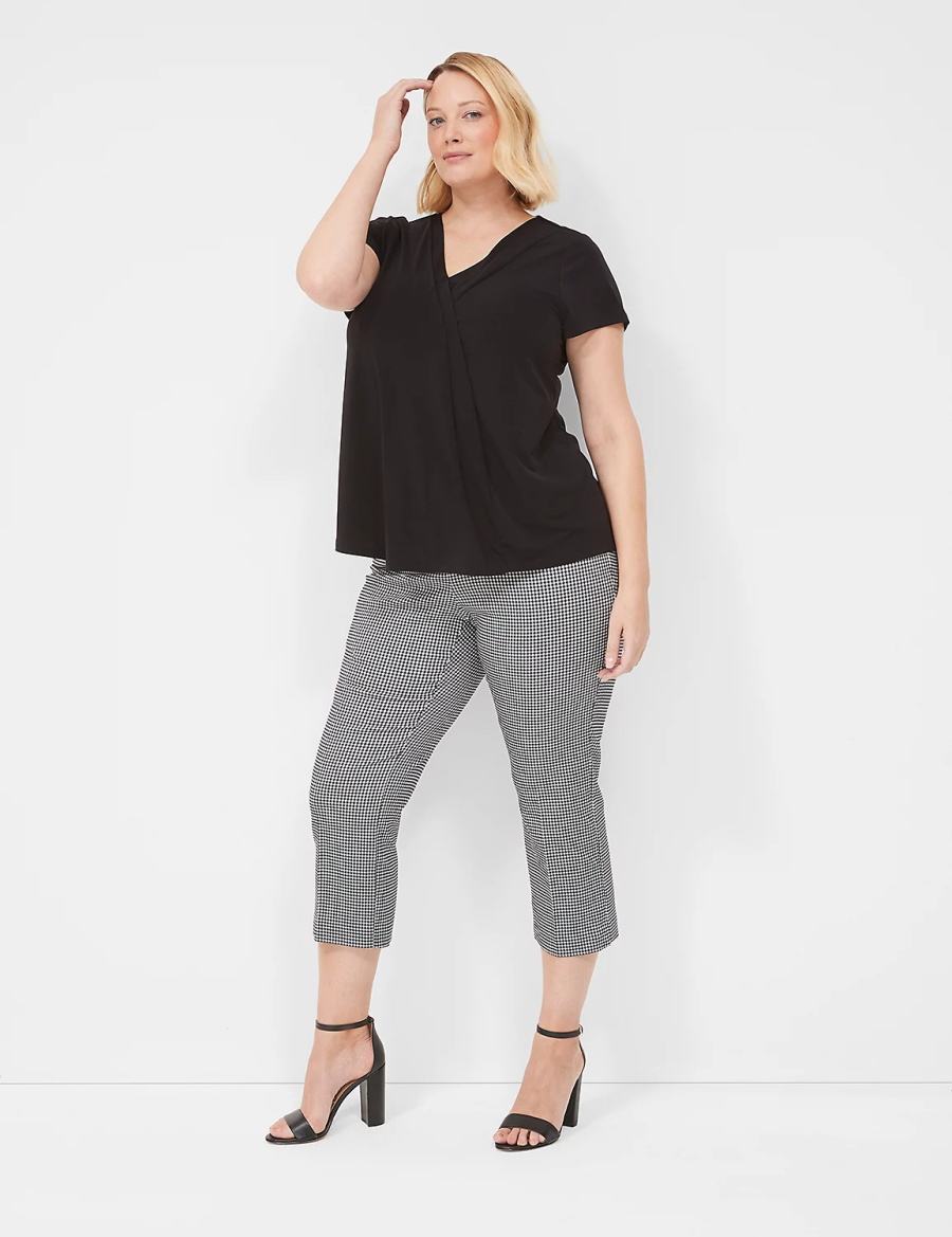 Lane Bryant 4-Season Slim Capri Women Pants Black | BUK103MQ