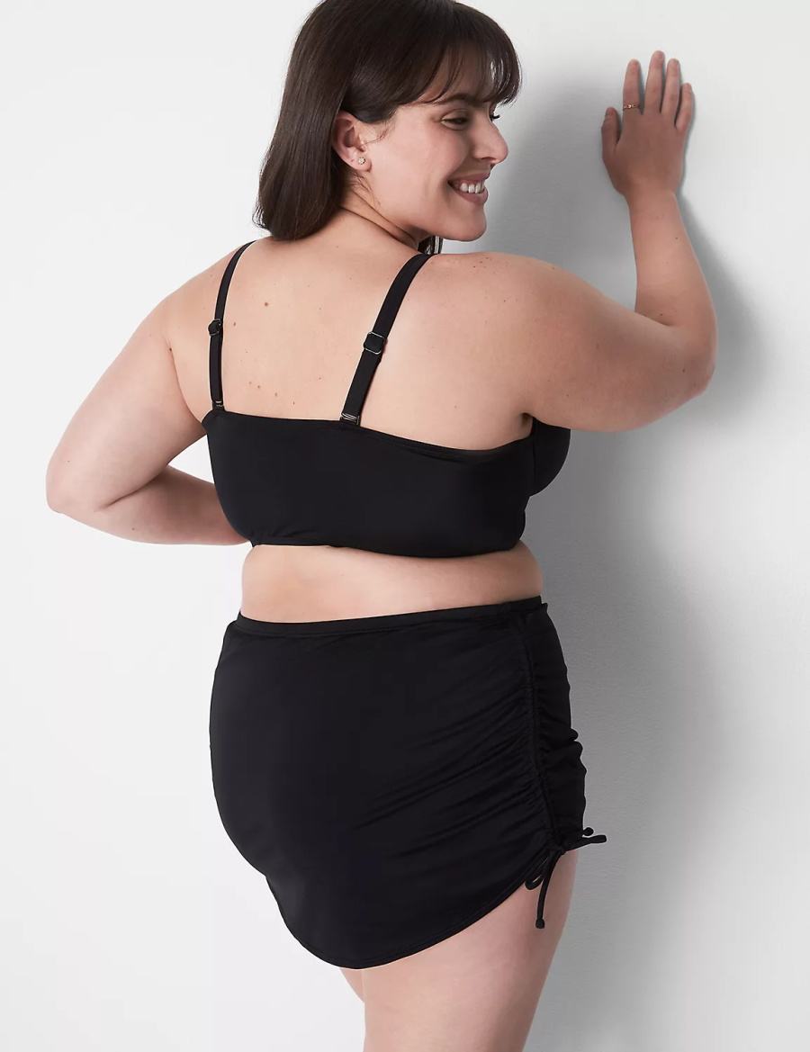 Lane Bryant Adjustable Swim Women Skirts Black | KOD9736EI