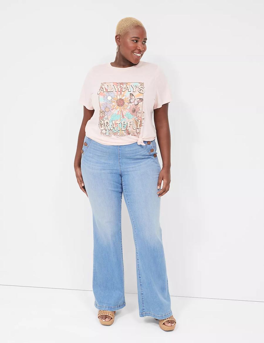 Lane Bryant Always Grateful Graphic Tee Women T Shirts Pink | JUY2743YH