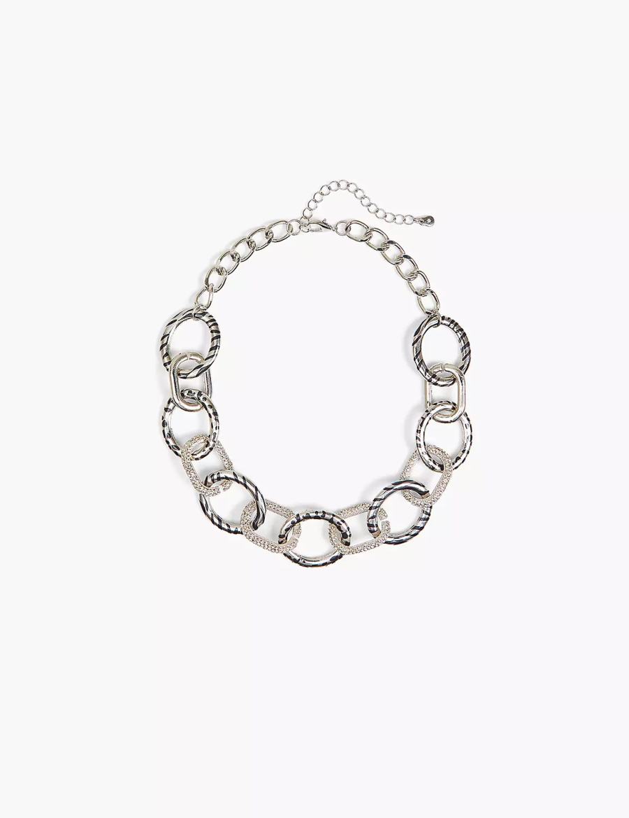 Lane Bryant Animal Print-Link Women Chain Necklace Silver | HGJ9789KG