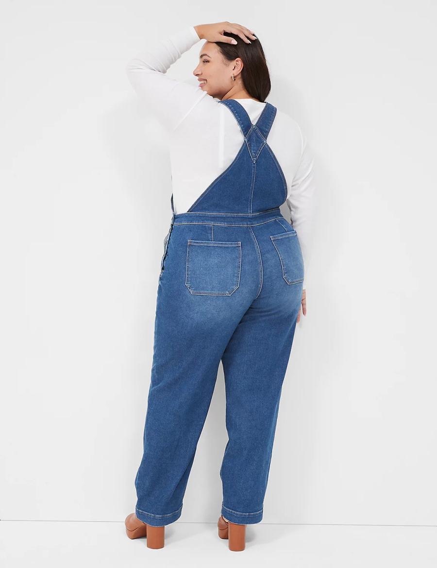 Lane Bryant Authentic Straight Leg Denim Women Overall Blue | KOX467AK