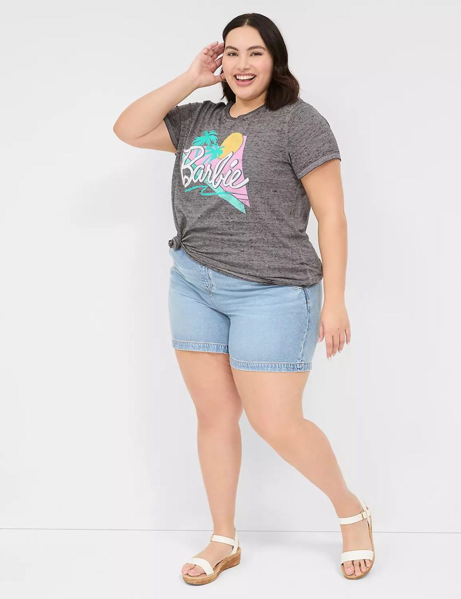 Lane Bryant Barbie Graphic Tee Women T Shirts Grey | TPU3217AW