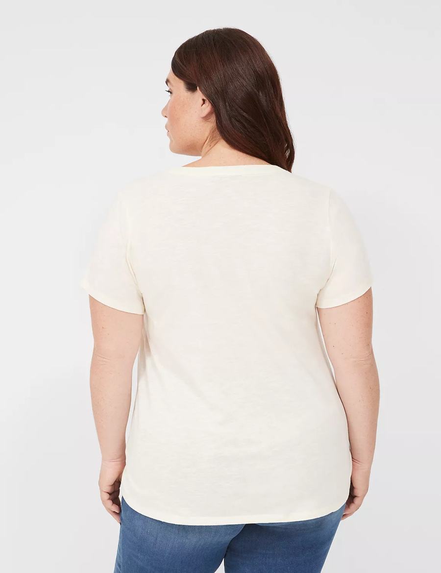 Lane Bryant Better Late Than Never Graphic Tee Women T Shirts White | TNF9141LG