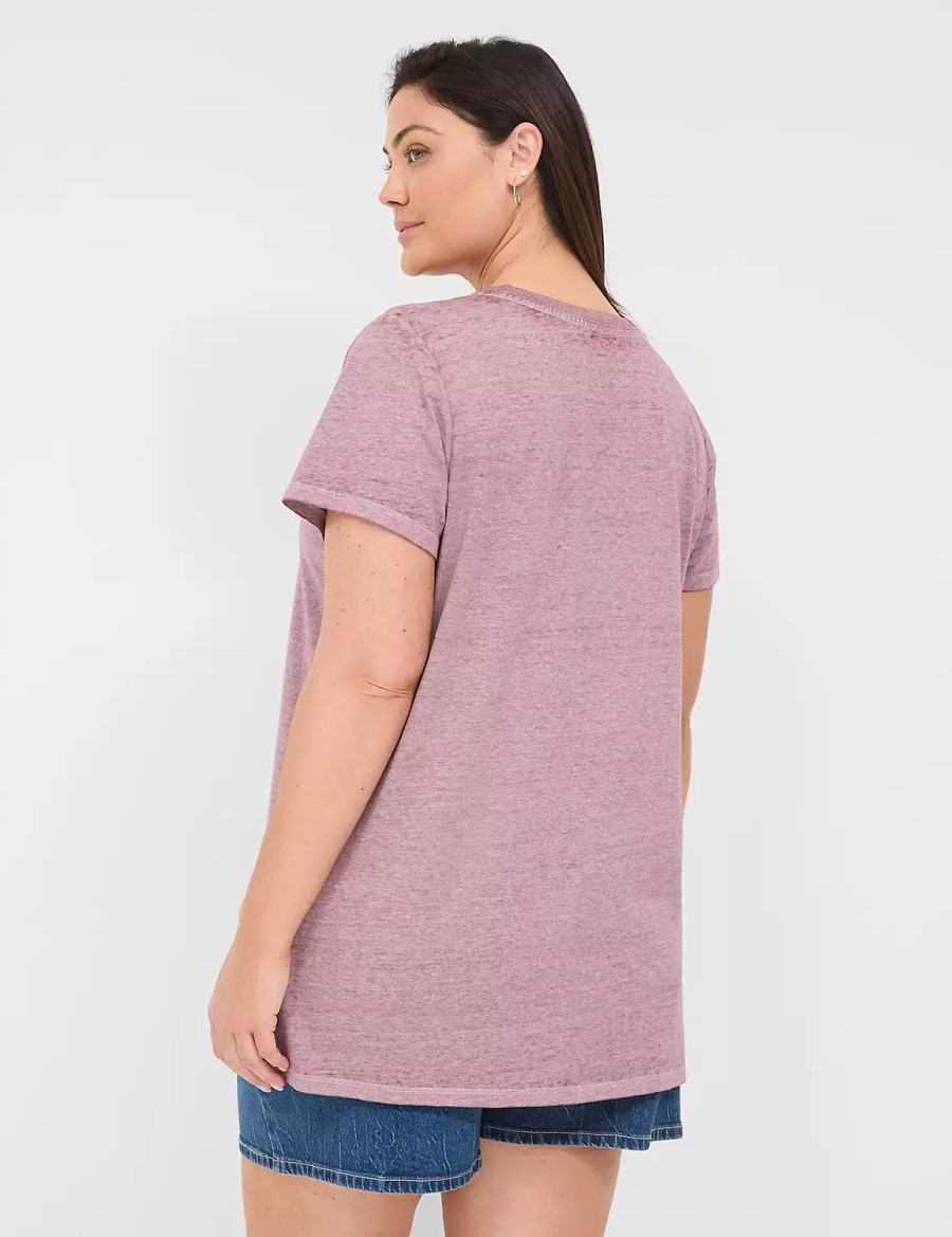 Lane Bryant Blessed Graphic Tee Women T Shirts Deep Purple | XGY6863LD