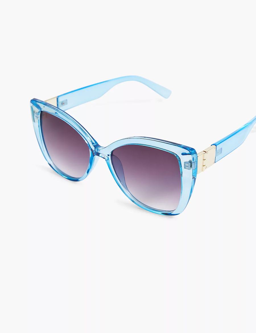 Lane Bryant Blue Cateye Women Sunglasses Blue | SBF144PS