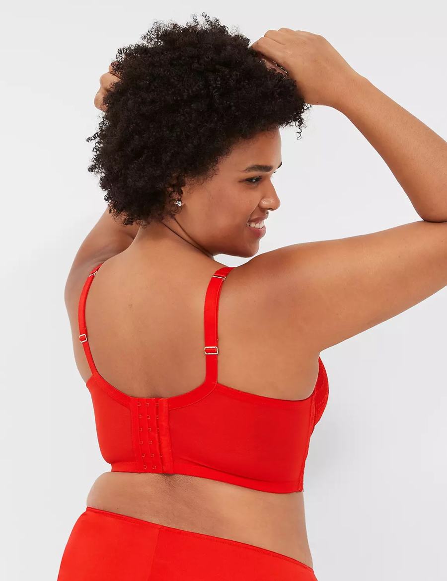 Lane Bryant Boost Longline Women Balconette Bra Red | KYX7544LA