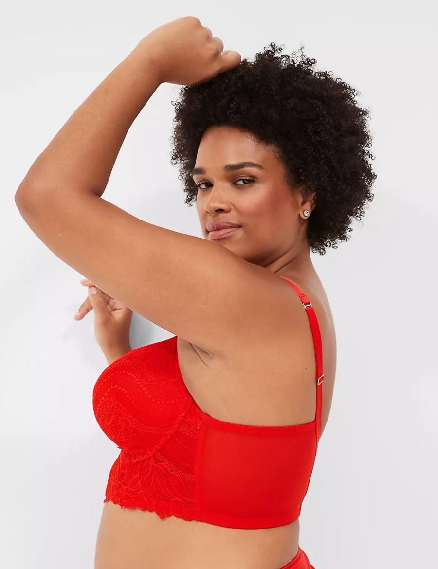 Lane Bryant Boost Longline Women Balconette Bra Red | KYX7544LA