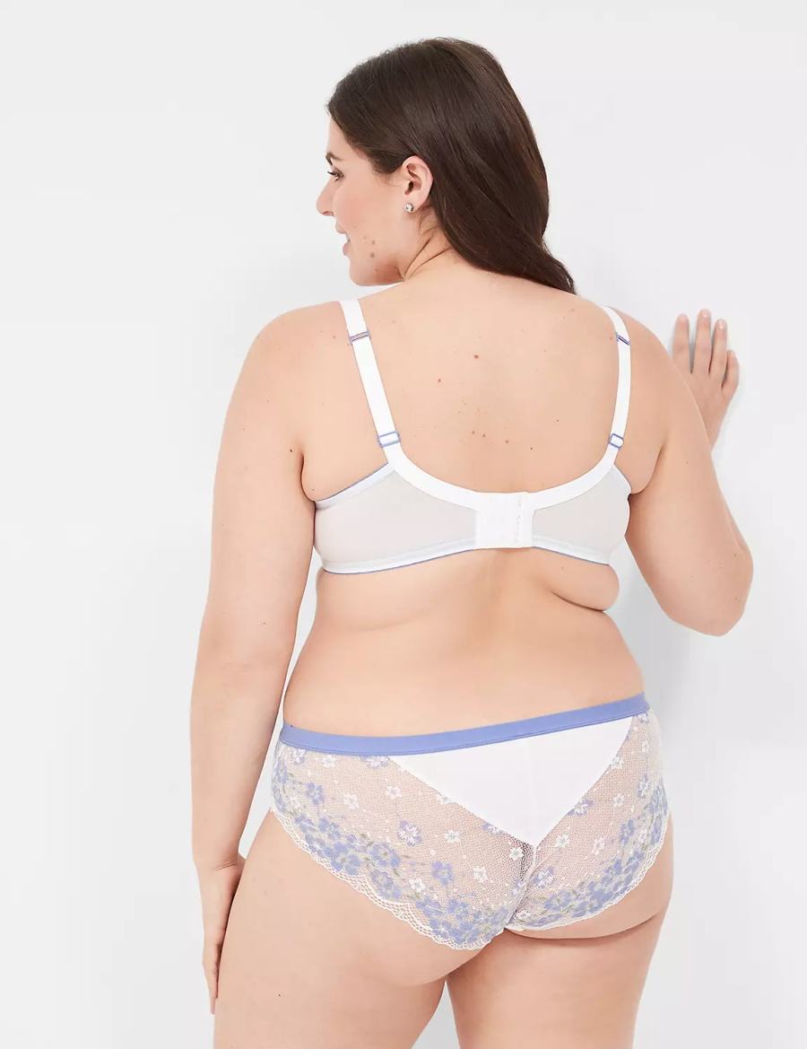 Lane Bryant Boost Plunge With Lace Women Bralettes White | SPN591IF