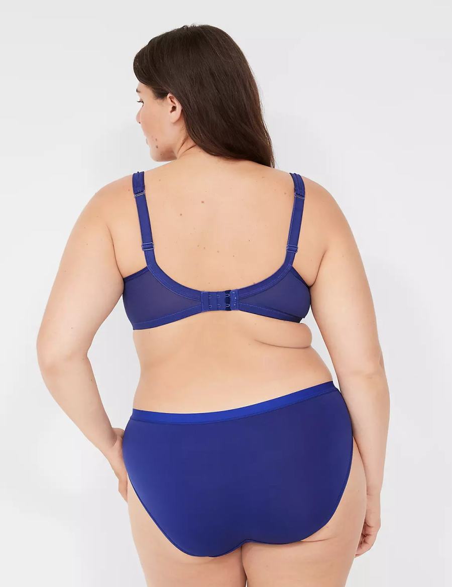 Lane Bryant Boost Plunge With Lace Women Bralettes Blue | VUF9137YO