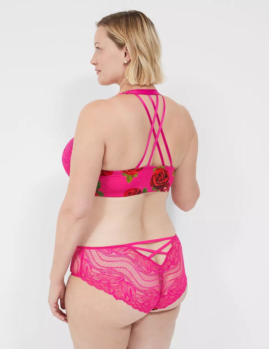 Lane Bryant Boost Plunge Women Bralettes Rose Fuchsia | OWN485ZY