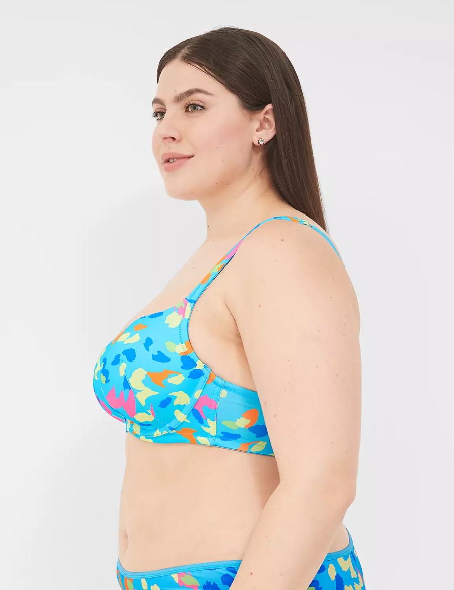 Lane Bryant Boost Women Balconette Bra Blue Multicolor | MFT2661AX