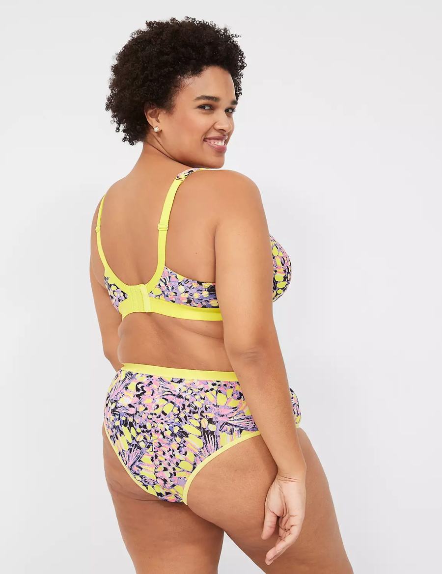 Lane Bryant Boost Women Balconette Bra Yellow Multicolor | KKQ91TH