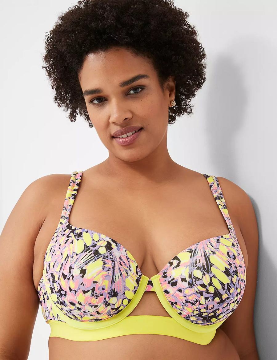 Lane Bryant Boost Women Balconette Bra Yellow Multicolor | KKQ91TH