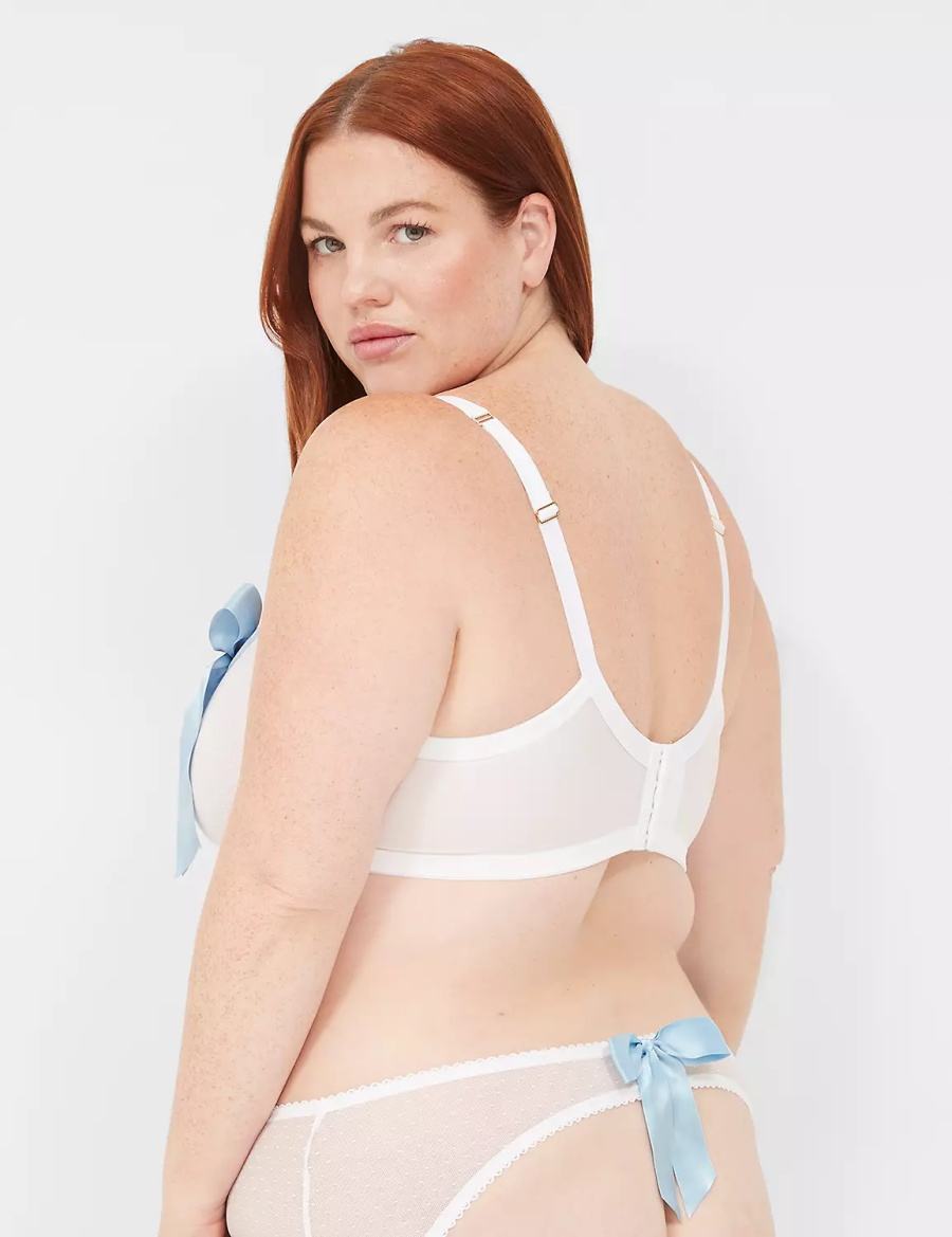 Lane Bryant Bow-Back Sheer Women Briefs White | PRA1870JZ