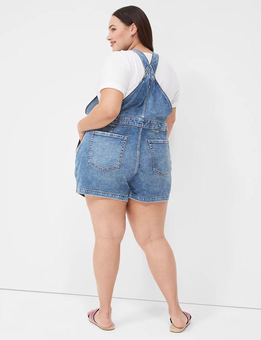 Lane Bryant Boyfriend Denim Women Overall Blue | QGF9641JD