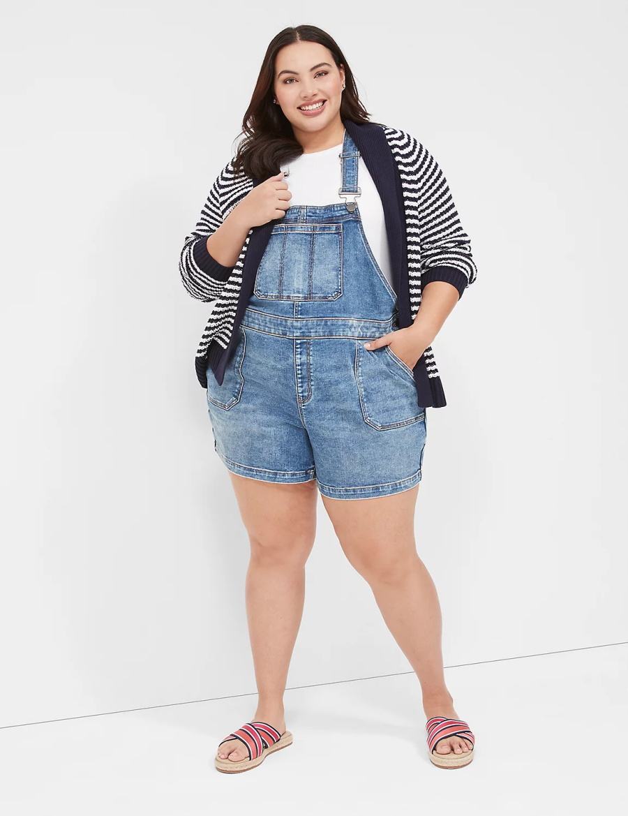 Lane Bryant Boyfriend Denim Women Overall Blue | QGF9641JD