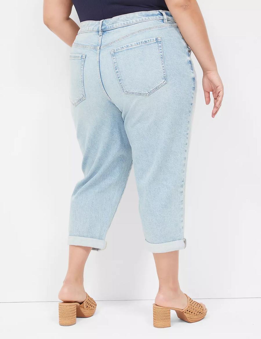 Lane Bryant Boyfriend Fit Capri Women Jeans Light Blue | KHR413YG