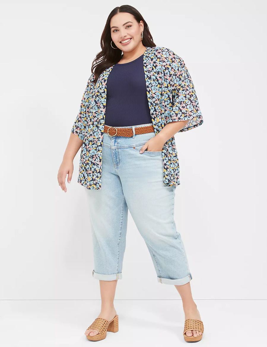 Lane Bryant Boyfriend Fit Capri Women Jeans Light Blue | KHR413YG