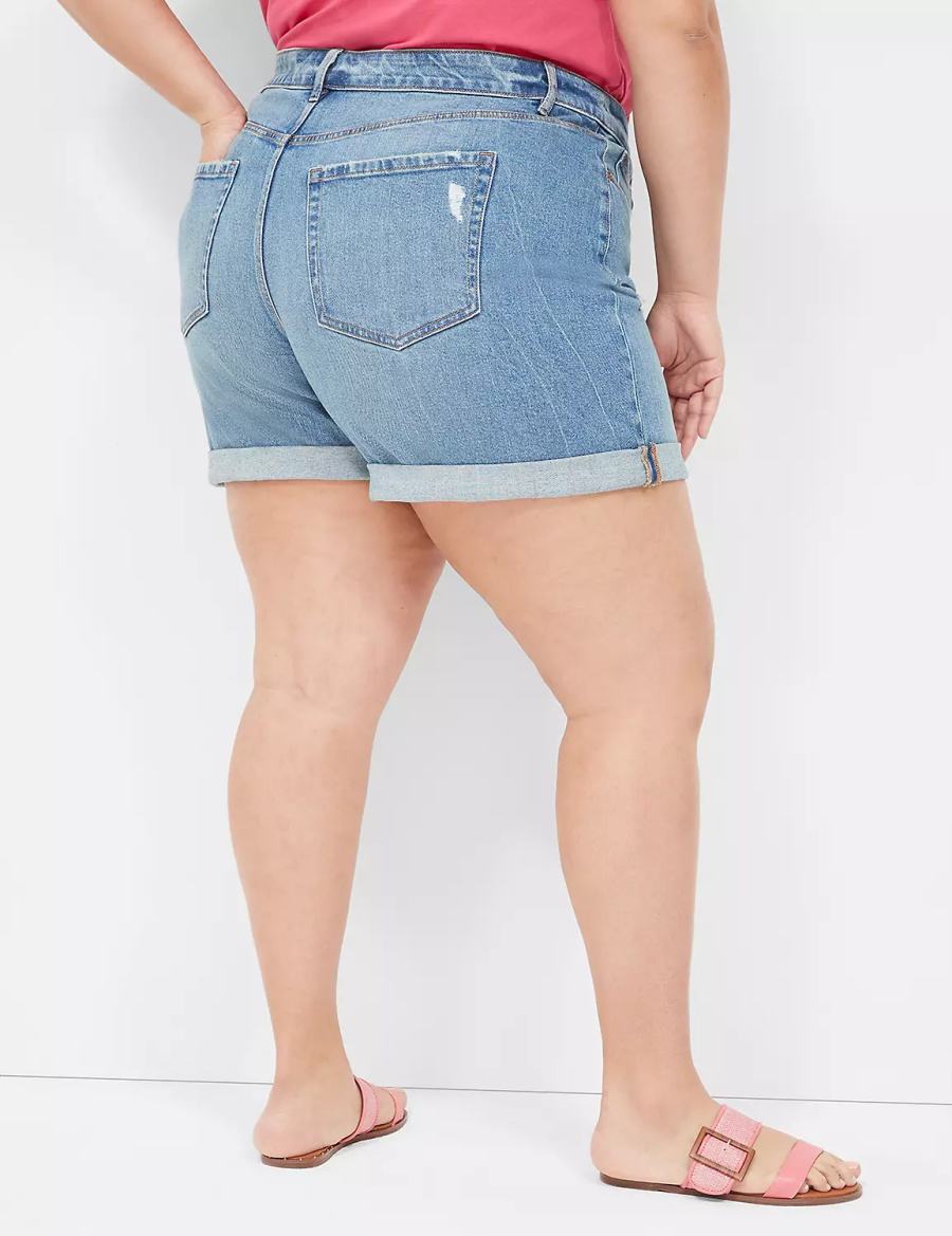 Lane Bryant Boyfriend Fit Jean Women Shorts Blue | ESO1824BY