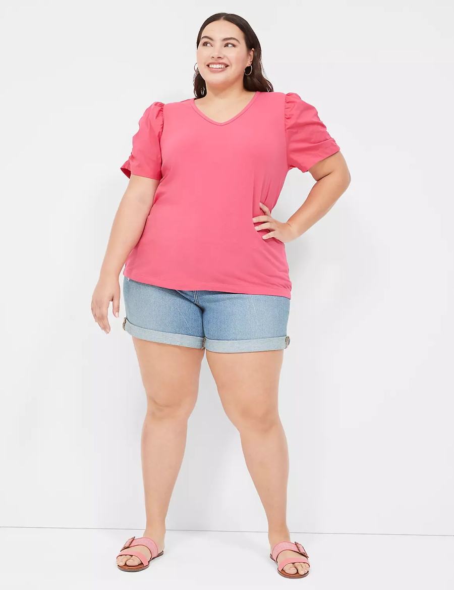 Lane Bryant Boyfriend Fit Jean Women Shorts Blue | ESO1824BY