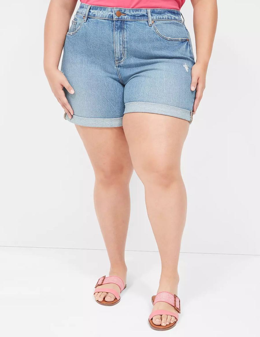 Lane Bryant Boyfriend Fit Jean Women Shorts Blue | ESO1824BY