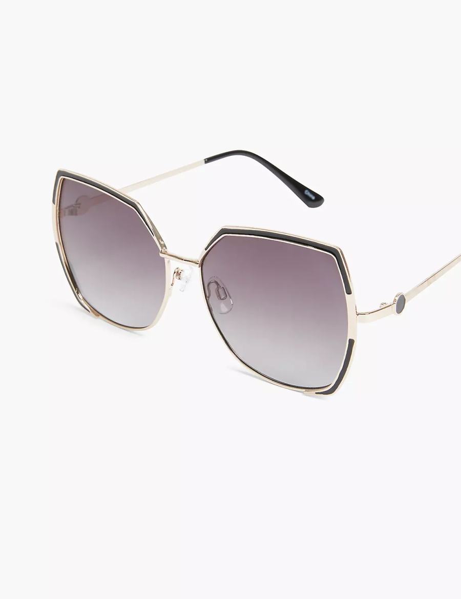 Lane Bryant Butterfly Aviator Women Sunglasses Black | QFE6386YN