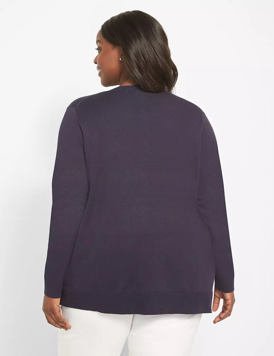 Lane Bryant Button-Front Women Cardigan Blue | DVS1637OD